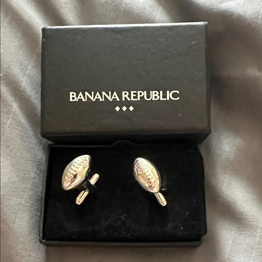 New Banana Republic American football Metallic Cufflinks